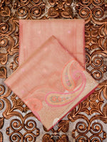 Banarasi Pink Blended Tissue Silk Saree