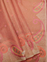 Banarasi Pink Blended Tissue Silk Saree