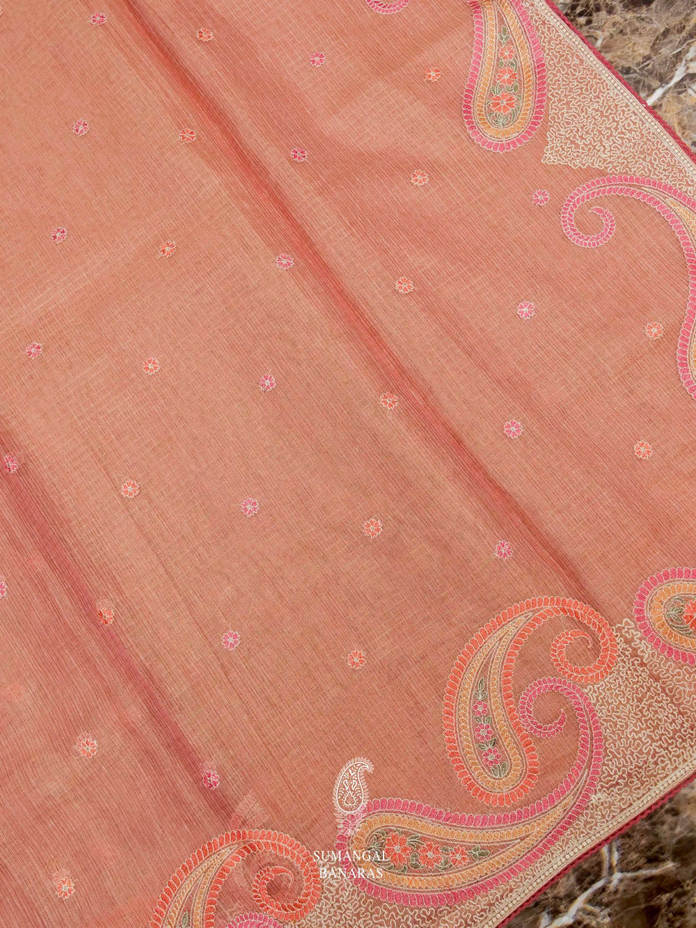 Banarasi Pink Blended Tissue Silk Saree