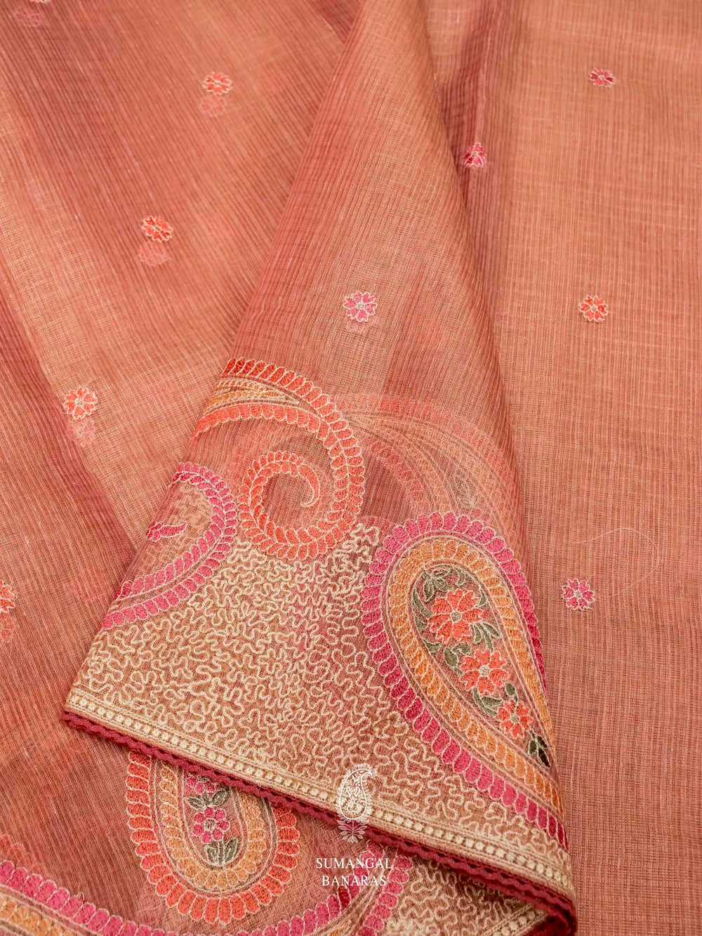 Banarasi Pink Blended Tissue Silk Saree