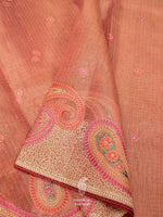 Banarasi Pink Blended Tissue Silk Saree