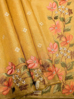 Banarasi Yellow Blended Tissue Silk Saree