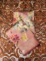 Banarasi Onion Pink Blended Cotton Saree