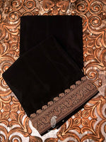 Handwoven Black Banarasi Crepe Saree