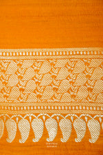 Handwoven Mustard Banarasi Tussar Silk Saree