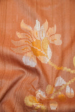 Handwoven Peach Banarasi Tussar Silk Saree