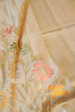 Handwoven Off White Banarasi Moonga Silk Saree