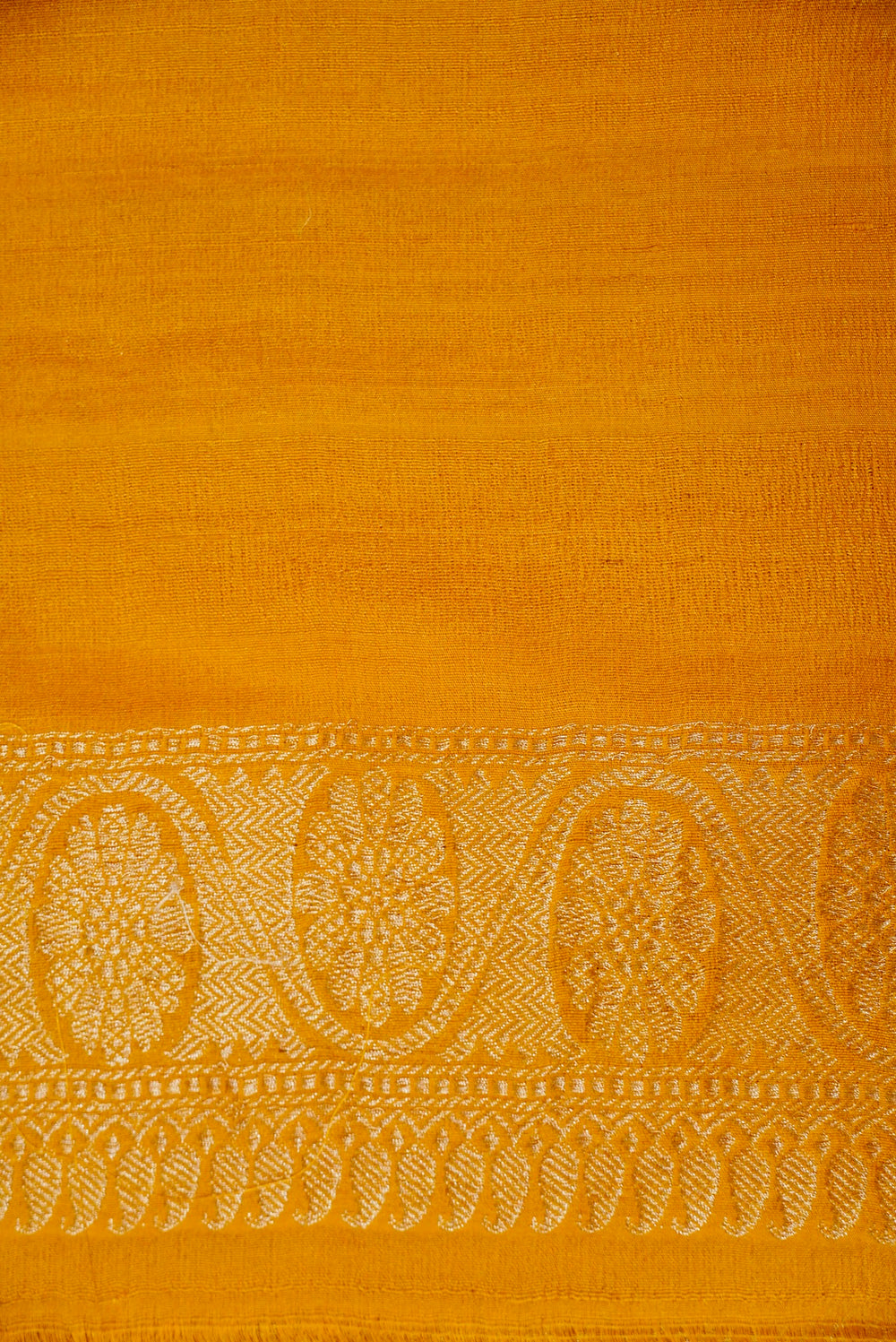 Handwoven Yellow Banarasi Handloom Tussar Silk Saree