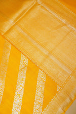 Handwoven Yellow Banarasi Handloom Tussar Silk Saree