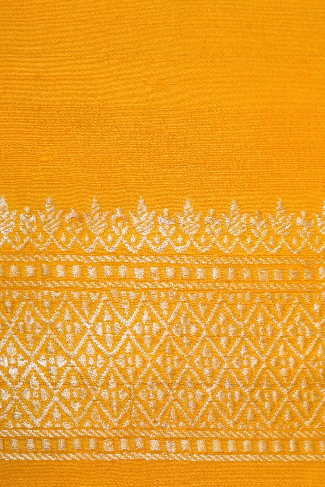 Handwoven Yellow Banarasi Handloom Tussar Silk Saree