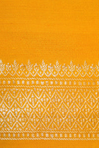 Handwoven Yellow Banarasi Handloom Tussar Silk Saree