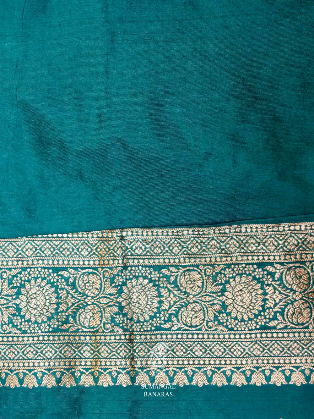 Handwoven Pine Green Banarasi Katan Silk Saree