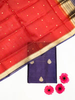 Handwoven Purple Banarasi Raw Silk Suit