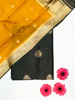 Handwoven Black Banarasi Raw Silk Suit