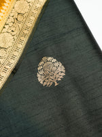 Handwoven Black Banarasi Raw Silk Suit
