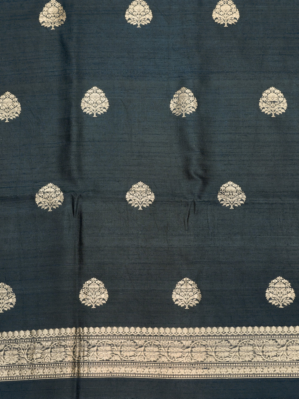 Handwoven Black Banarasi Raw Silk Suit