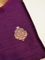 Handwoven Wine Banarasi Raw Silk Suit