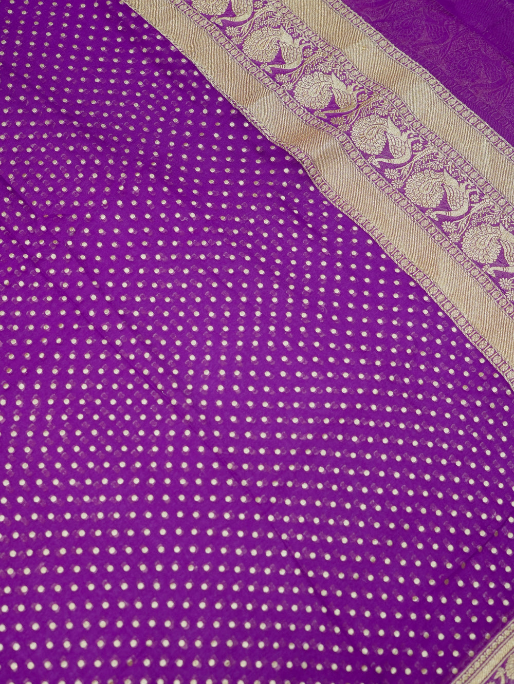 Handwoven Purple Motifs Banarasi Khaddi Georgette Silk Suit