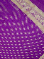 Handwoven Purple Motifs Banarasi Khaddi Georgette Silk Suit