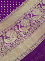 Handwoven Purple Motifs Banarasi Khaddi Georgette Silk Suit