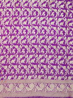 Handwoven Purple Motifs Banarasi Khaddi Georgette Silk Suit