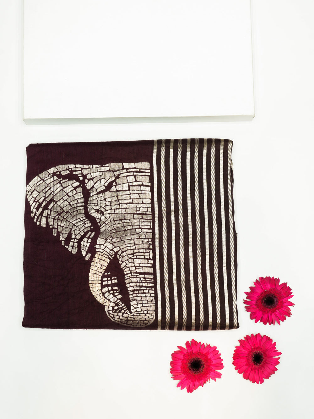 Handwoven Wine Banarasi Mashru Katan Silk Co-ord Set