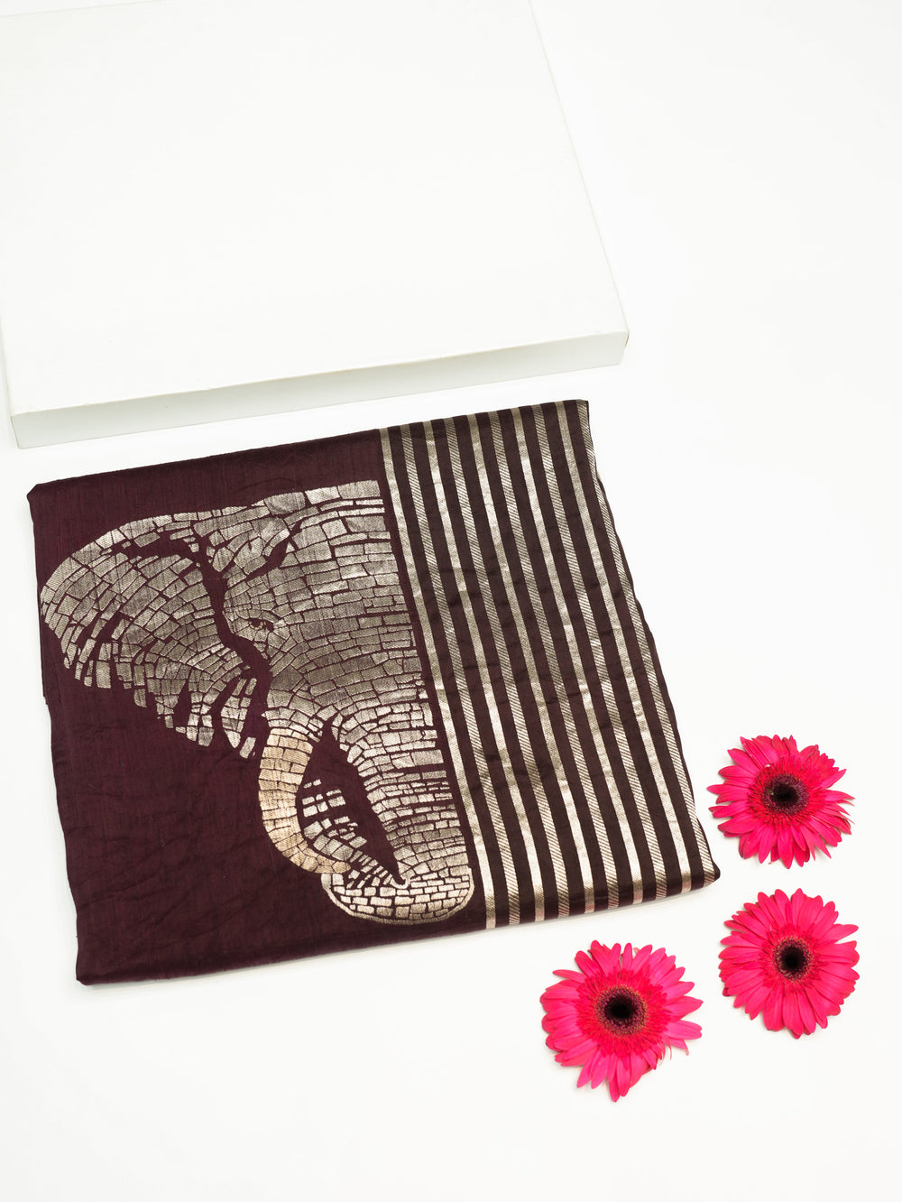 Handwoven Wine Banarasi Mashru Katan Silk Co-ord Set