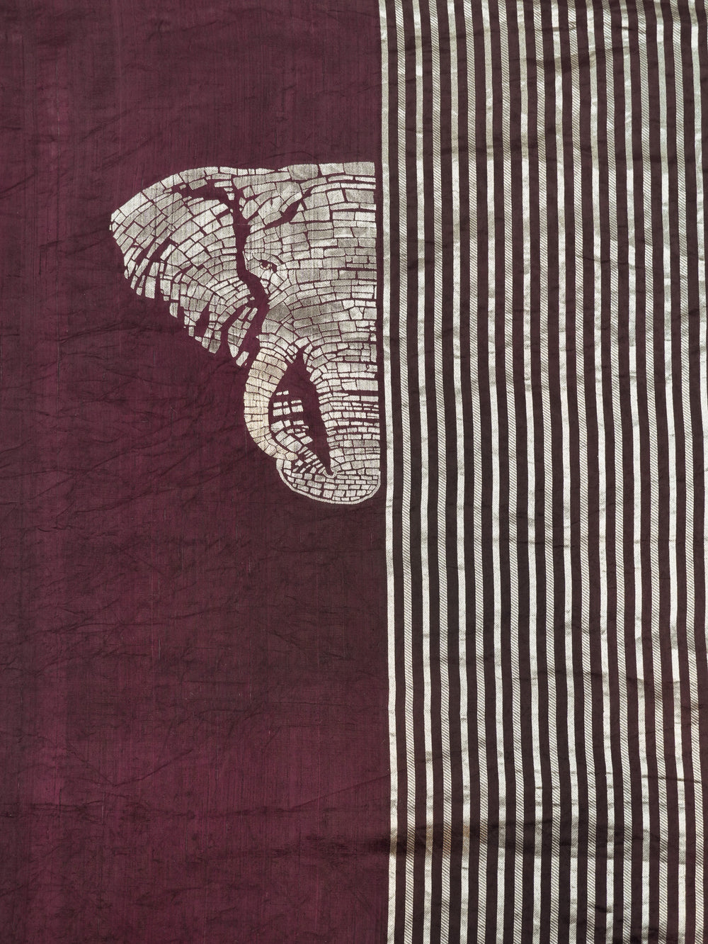 Handwoven Wine Banarasi Mashru Katan Silk Co-ord Set