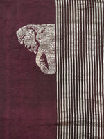 Handwoven Wine Banarasi Mashru Katan Silk Co-ord Set