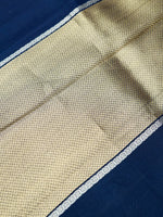 Handwoven Navy Blue Banarasi Organza Saree