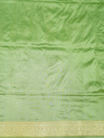 Handwoven Pista Green Motifs Banarasi Tissue Katan Silk Saree