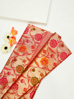 Handwoven Red Meenakari Banarasi Katan Silk Saree