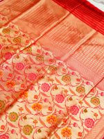 Handwoven Red Meenakari Banarasi Katan Silk Saree