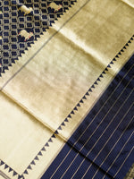 Handwoven Blue Meenakari Motif Banarasi Katan Silk Saree