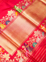 Handwoven Hot Pink Meenakari Motif Banarasi Katan Silk Saree
