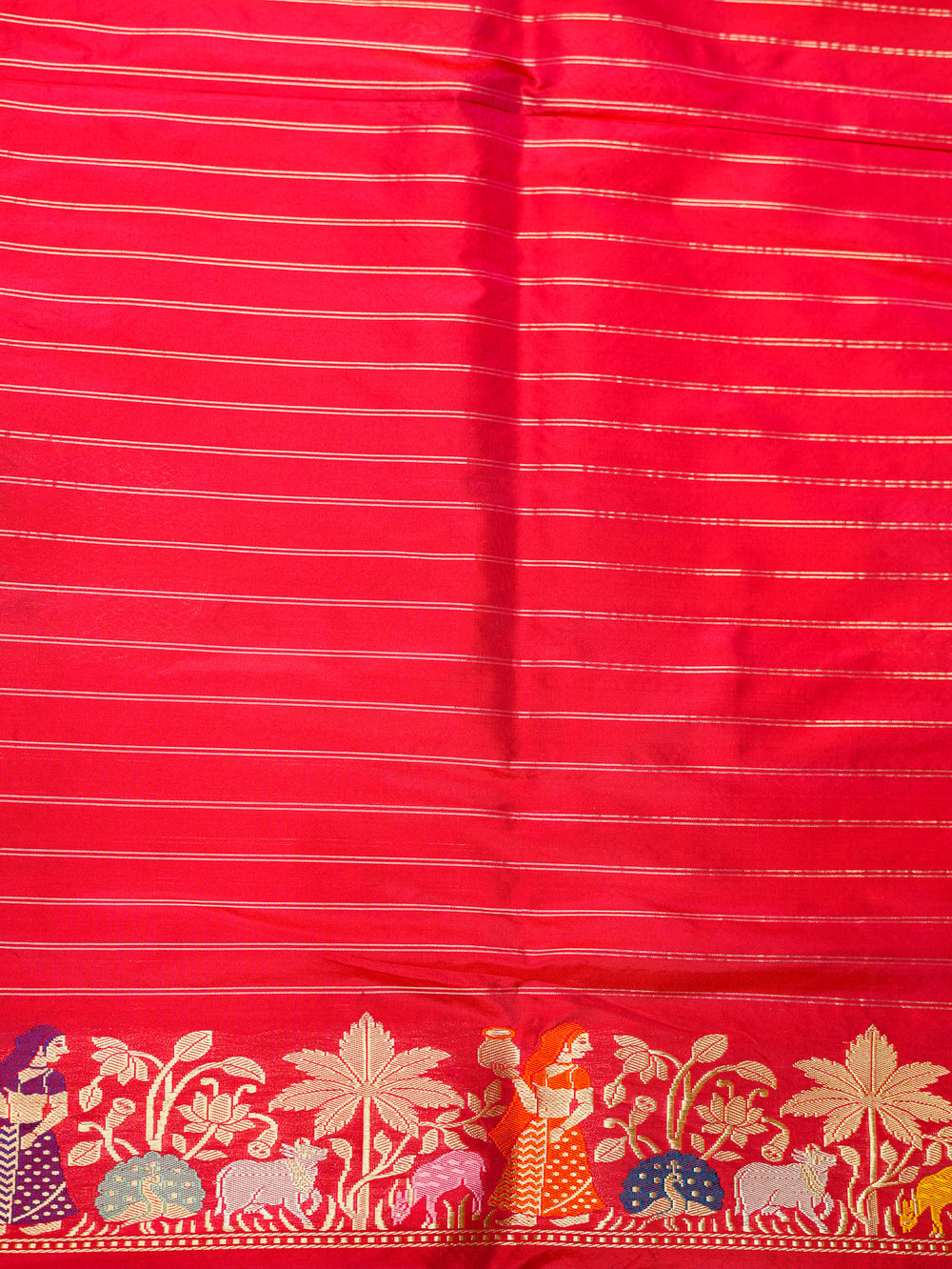 Handwoven Hot Pink Meenakari Motif Banarasi Katan Silk Saree