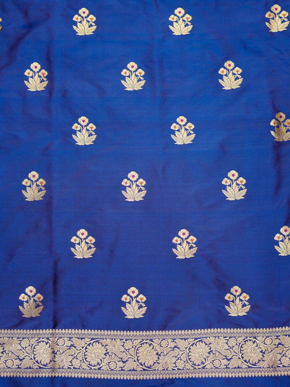 Handwoven Purplist Blue Banarasi Katan Silk Suit