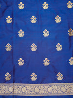 Handwoven Purplist Blue Banarasi Katan Silk Suit