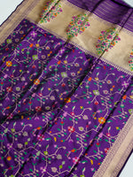 Handwoven Purple Banarasi Katan Silk Suit