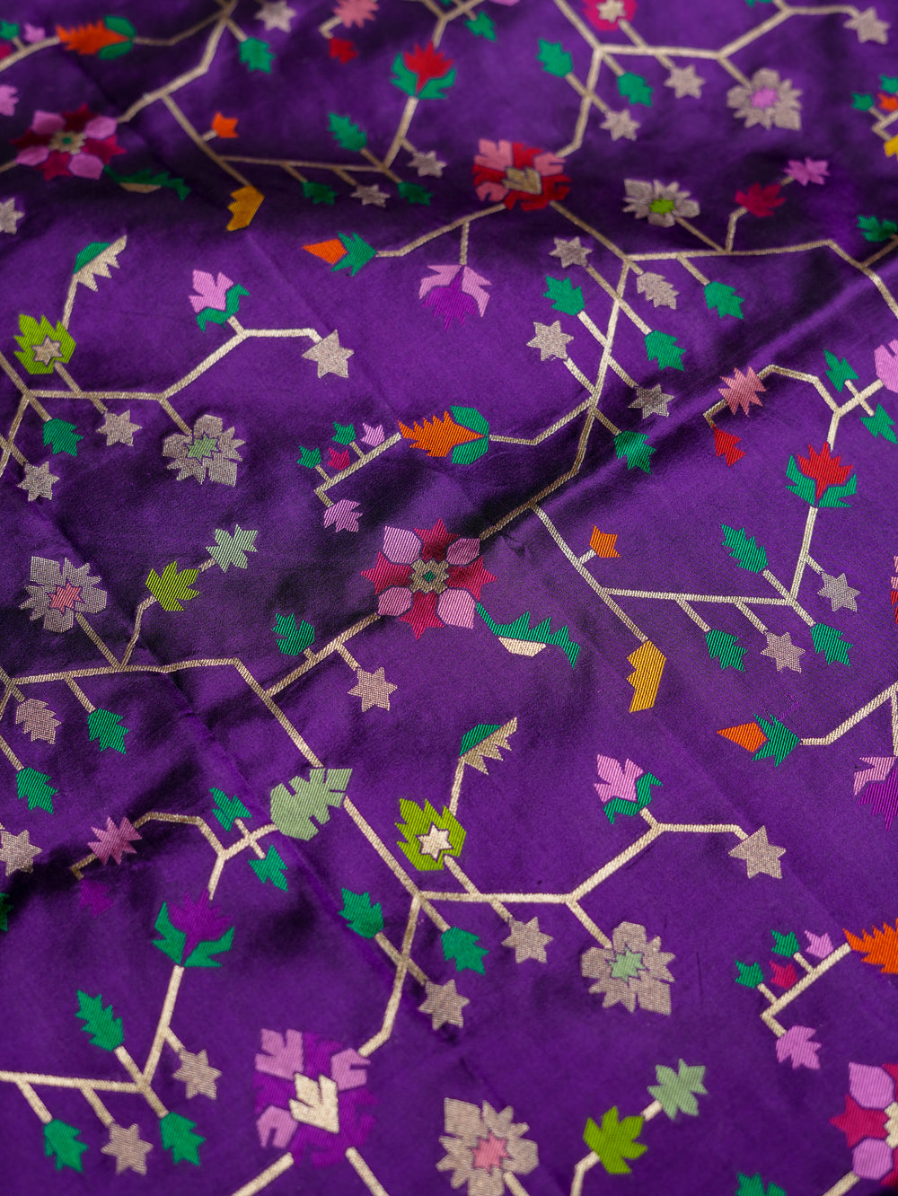 Handwoven Purple Banarasi Katan Silk Suit