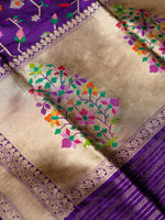 Handwoven Purple Banarasi Katan Silk Suit