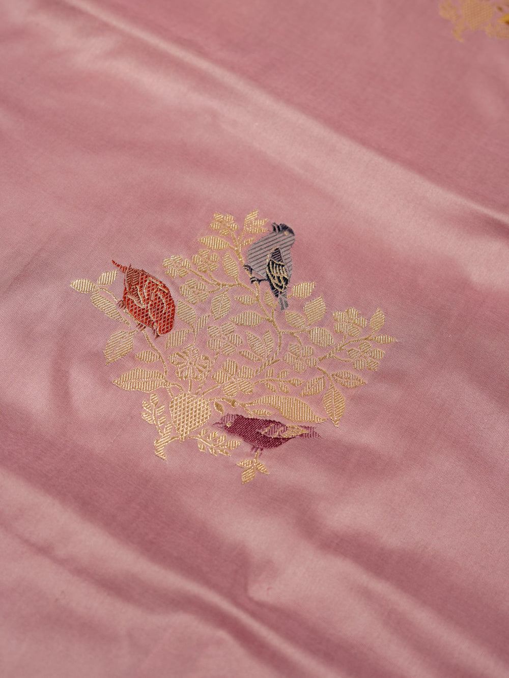 Handwoven Mauve Meenakari Motif Banarasi Katan Silk Saree