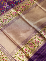 Handwoven Purple Meenakari Banarasi Katan Silk Saree