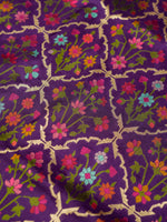 Handwoven Purple Meenakari Banarasi Katan Silk Saree