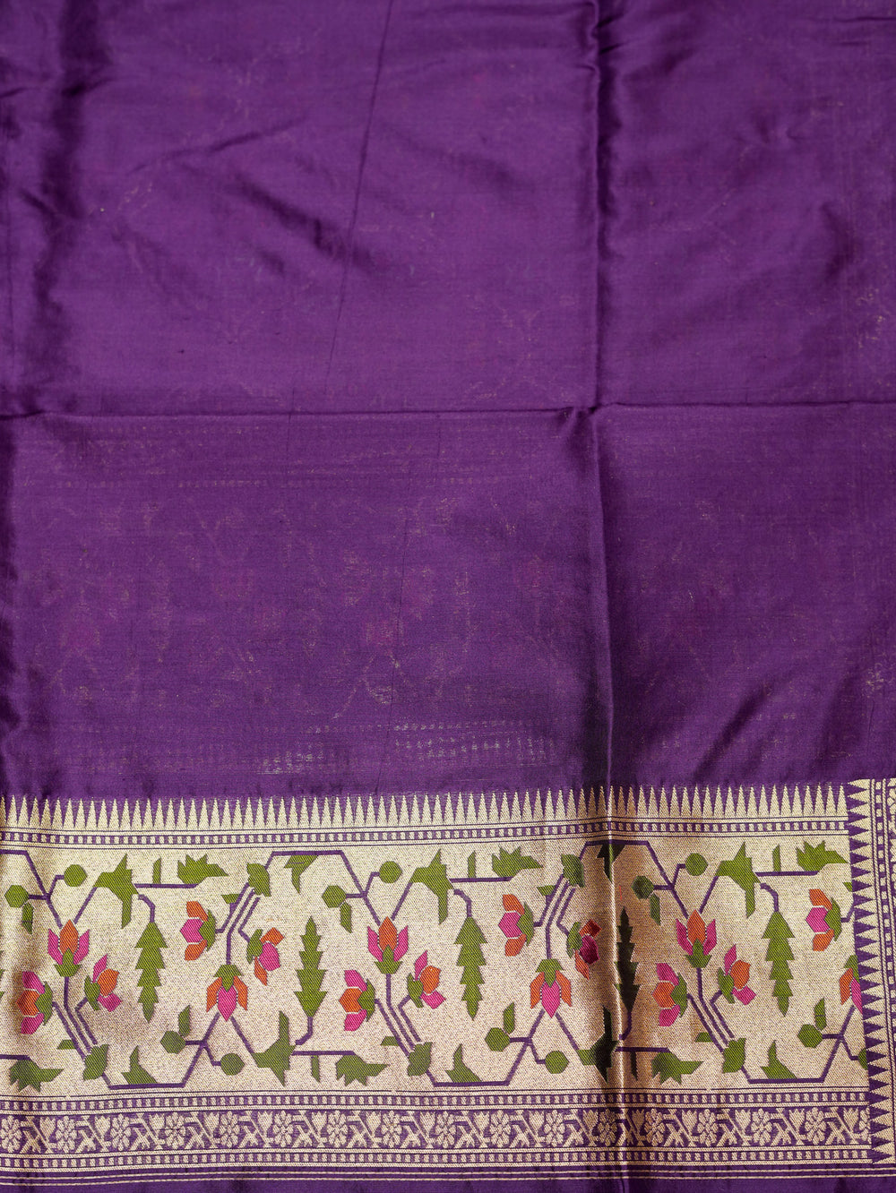 Handwoven Purple Meenakari Banarasi Katan Silk Saree