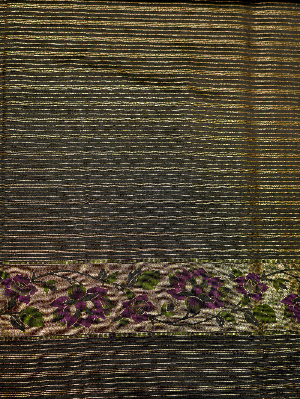 Handwoven Black Meenakari Banarasi Katan Silk Saree