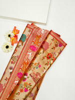 Handwoven Red Meenakari Motif Banarasi Katan Silk Saree