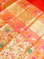 Handwoven Red Meenakari Motif Banarasi Katan Silk Saree