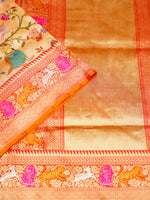 Handwoven Red Meenakari Motif Banarasi Katan Silk Saree