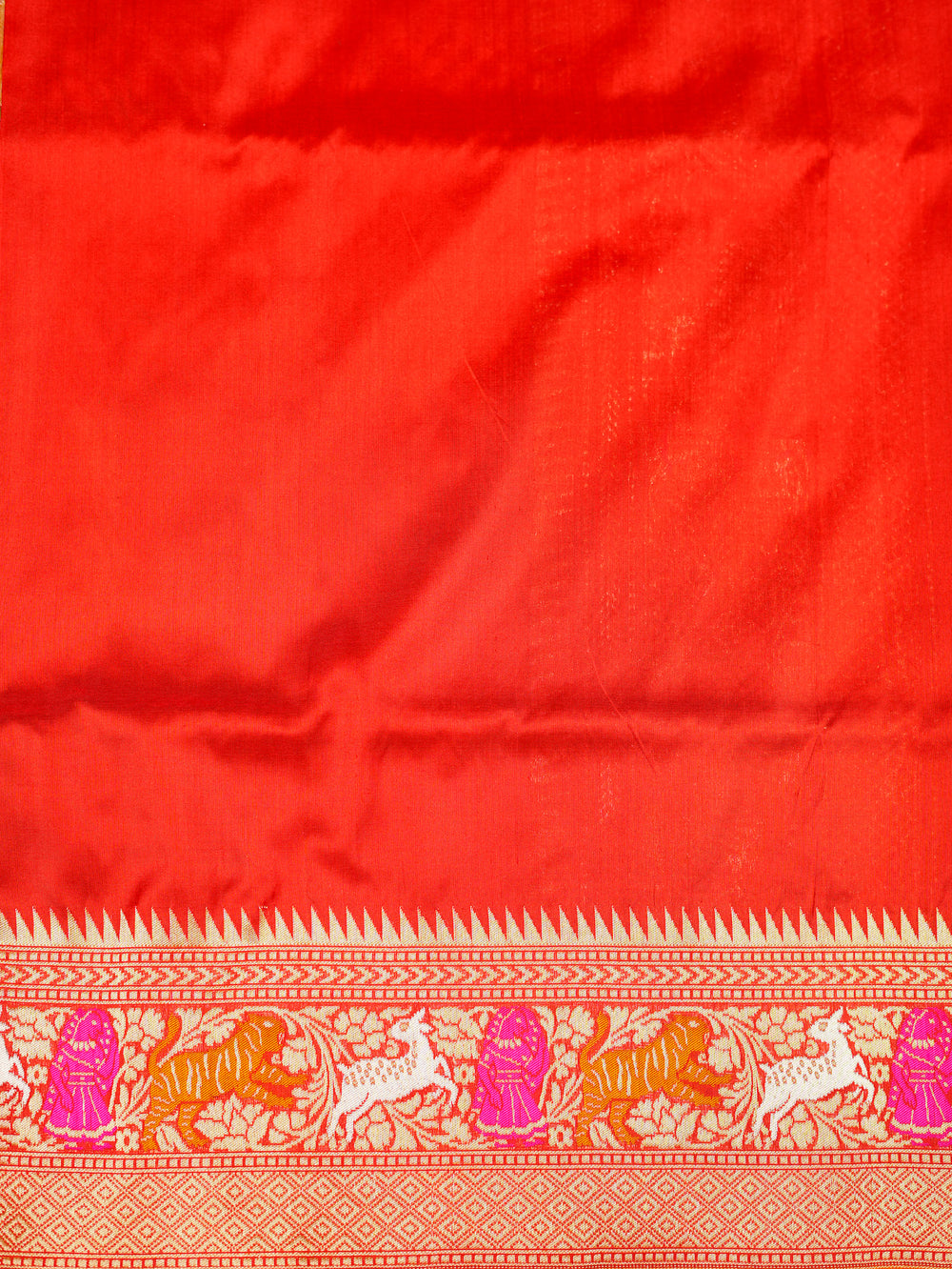 Handwoven Red Meenakari Motif Banarasi Katan Silk Saree